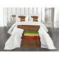 thumbnail image 3 of Ambesonne Rasta Quilted Bedspread Set 3 Pcs, Ethiopian Flag Colors, Queen Size, Yellow Brown, 3 of 5