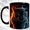 Black, variant on Flame Frost Big Cat Coffee Mug, Dark Fantasy Mug, Ceramic 11 oz