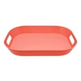 thumbnail image 2 of Mainstays Paprika Red Plastic Rectangular Serving Tray with Handles, 16" x 12" x 2", 1 Piece, 2 of 6