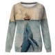 thumbnail image 4 of Camisas informales de manga larga para mujer, sudadera de cuello redondo con estampado de criatura marina, jersey de cuello redondo, túnica holgada con estampado de puesta de sol Pompotops gfhjh19913, 4 of 5