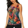 thumbnail image 1 of Balery Butterflies On Rocky Cliff Camiseta sin mangas estampada ligera para mujer, tops de entrenamiento sin mangas, camisetas de yoga transpirables de secado rápido.-XX-Large, 1 of 7