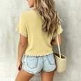 thumbnail image 4 of yillto Short Sleeve Tee for Girls Round Neck Shirts Bow Ruffle Sleeve Summer Cute Tops 3-14 Years, 4 of 7