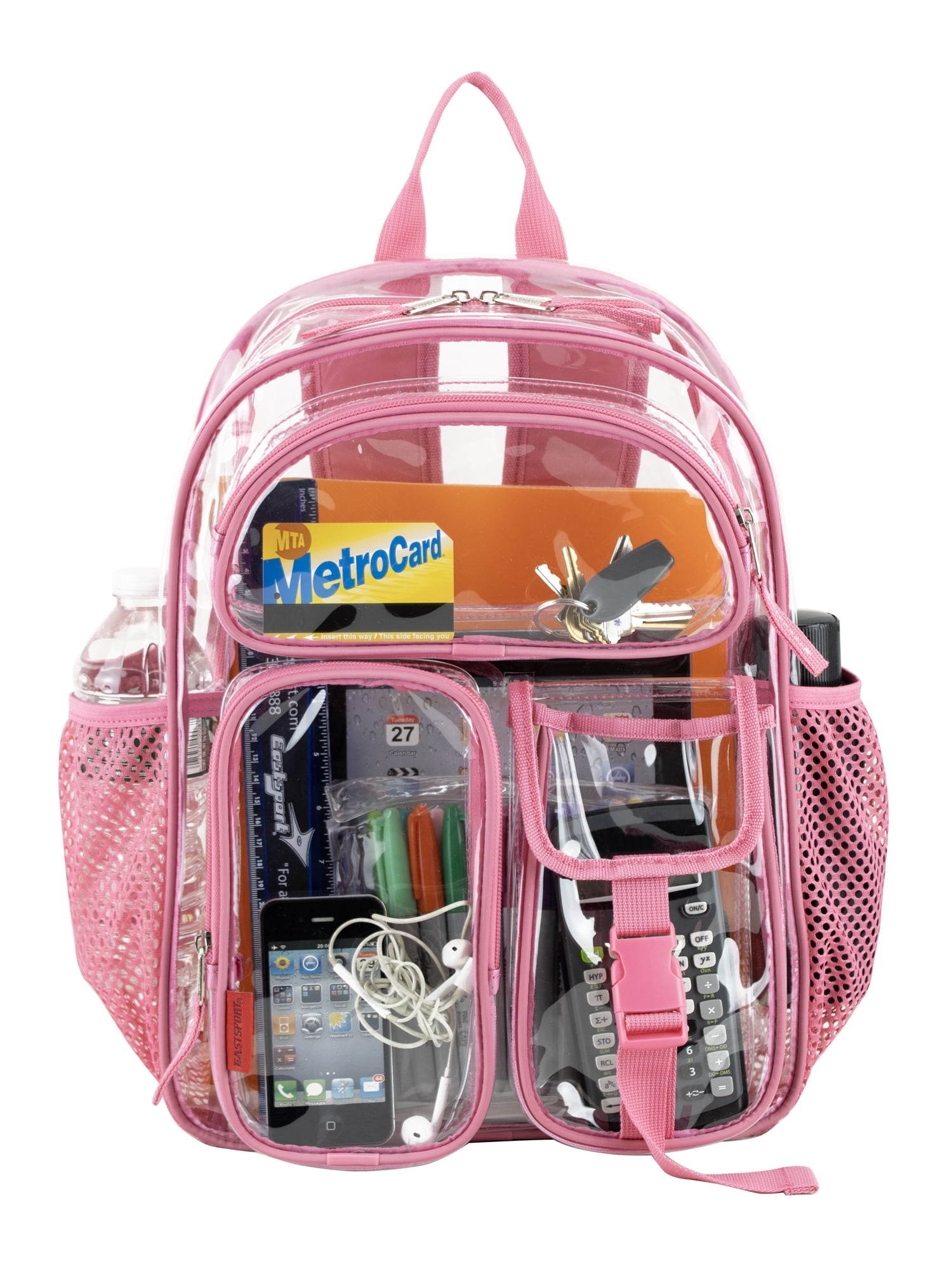 Eastsport Unisex 16" Junction Cargo Clear Backpack, Chateau Rose