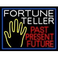 thumbnail image 1 of Fortune Teller Past Present Future Blue Border LED Neon Sign 15" Tall x 19" Wide - inches Black Square Cut Acrylic Backing, with Dimmer - Bright and Premium built indoor LED Neon Sign for Storefront., 1 of 7