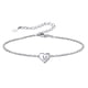 thumbnail image 1 of Silvora Pulsera de corazón inicial Pulseras de dijes Pulseras de cadena de plata de ley 925 para mujeres Adolescentes Niñas - Letra M Silvora Joyas con letras iniciales, 1 of 8