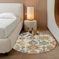 thumbnail image 3 of Farmhouse Morocco Round Area Rug 3.3 FT, Non Slip Small Entryway Kitchen Mat, Boho Abstract Shabby Texture Art Washable Soft Circular Rug Non-Shedding Door Mat for Bathroom Playroom Kids Room, 3 of 9