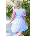 thumbnail image 3 of a.Jesdani Robe à Manches Bouffantes Florale Bleue Élégante / Élégance Quotidienne, 3 of 8