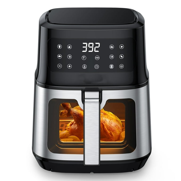 TaoTronics 8 in 1 Air Fryer 6.4 Qt with Viewing Window Non Stick 1700W Smart Touch Dishwasher Safe Walmart