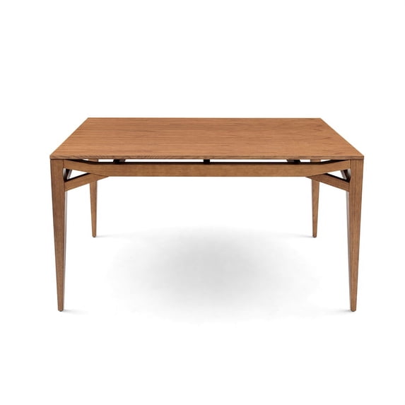Herval 55" x 35" Rectangular Solid Wood Modern Dining Table in Oak