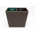 thumbnail image 2 of Recycle Waste Bin, Leatherette with Dual Color Coded fire Rated Liners. 14.25" x 9.5" x 12" Tan, 2 of 4