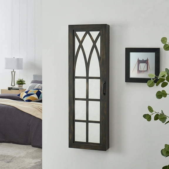 FirsTime & Co.® Black Farmhouse Arch Jewelry Armoire, 14 x 3.75 x 43 in