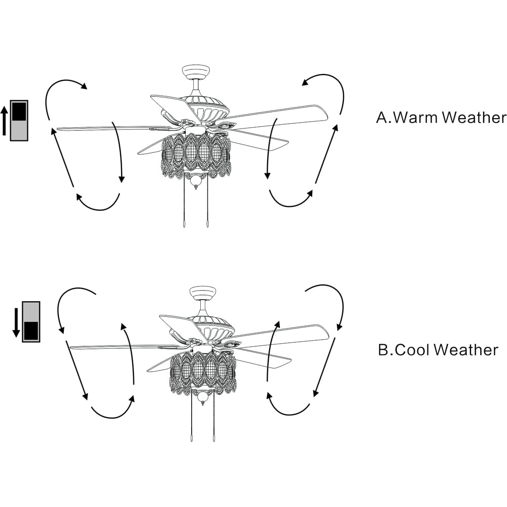 Mariposa 52-inch Rustic Bronze Chandelier Ceiling Fan with Crystal Shade