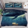 thumbnail image 2 of OWNNI Whale Pattern Washed Tencel Bedroom 3 Pieces Set - Luxurious Bedding Comforter Set for Ultimate Comfort and Style, 2 of 5