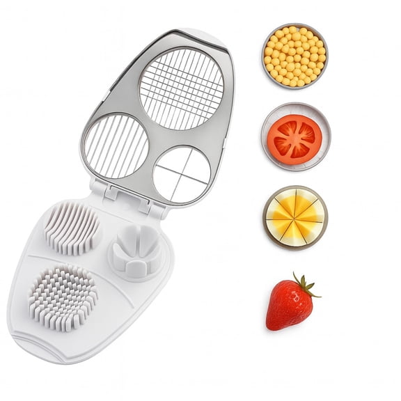 Egg Slicer for Hard Boiled Eggs - 3 Slice Modes Egg Cutter, Heavy Duty, Stainless Steel Dicer - Kitchen Chopper Tool for Strawberry, Mushroom, Grape, Cherry Tomato