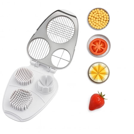 Egg Slicer for Hard Boiled Eggs - 3 Slice Modes Egg Cutter Heavy Duty Stainless Steel Dicer - Kitchen Chopper Tool for Strawberry Mushroom Grape Cherry Tomato