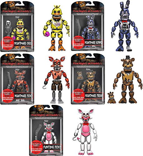Five Nights at Freddys Nightmare 5" Set of 6 Action Figures Gift 