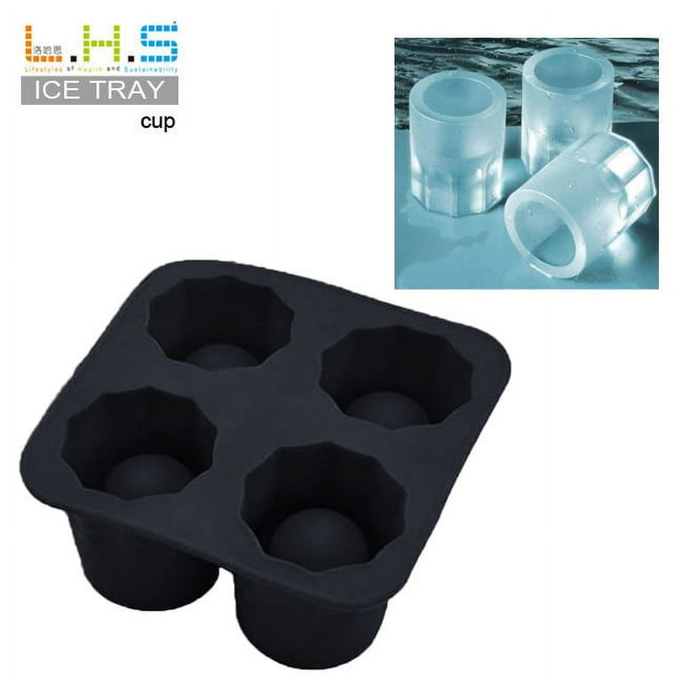 Ice Cube Tray Cube Glass Shooters Rubber Mold Shot Tray Maker 4-Cup Party  Shape Ice Kitchen，Dining & Bar
