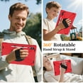 thumbnail image 7 of For Samsung Galaxy Tab S11 Ultra Case 14.6 inch SM-X930/SM-X936B, 360 Hand Strap, Shoulder Strap, Kickstand, Rugged Drop Protection, Red, 7 of 7