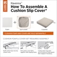 thumbnail image 3 of Classic Accessories Ravenna Rectangular Patio Seat Cushion Slip Cover - Durable Outdoor Cushion, Mushroom, 21"L x 25"W x 5"Thick, 3 of 15