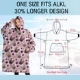 thumbnail image 4 of Oversized Wearable Blanket Hoodie,French Bulldog Cute Bone Paw Print Sherpa Blanket Hoodie with Super Pockets,Super Warm Fuzzy Pullover for Women & Men, 4 of 6