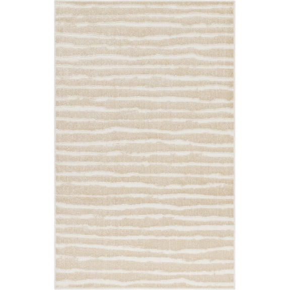 Sabrina Soto Ola 5' x 8' Beige Striped Outdoor Rug