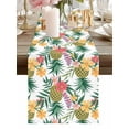 thumbnail image 2 of Burlap Table Runner 120 Inches Long, Watercolor Flower Pineapple Fruit Non-Slip Kitchen Table Runners for Dining Room Everyday Use Party Table Decorations Tropical Leaves Floral, 2 of 9