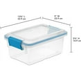 thumbnail image 2 of Sterilite 7.5 Qt Gasket Box, Stackable Storage Bin with Latching Lid and Tight Seal, Plastic Container to Organize Basement, Clear Base, Lid, 6-Pack, 2 of 5