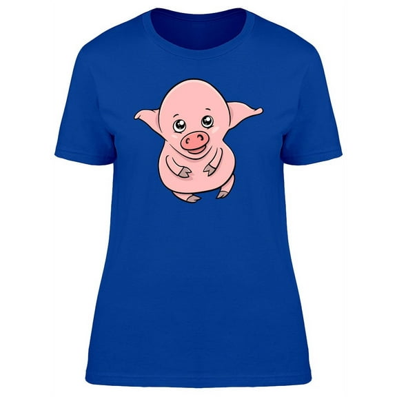 Cute Baby Cartoon Pig T-Shirt Women -Image by Shutterstock, Female Large