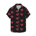 thumbnail image 4 of Handshe Men's Short Sleeve Shirt with Valentine's Day Print and Turn-Down Collar for Valentine's Day, Casual Wear, and Daily Use, 4 of 5