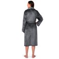 thumbnail image 4 of PAVILIA Robes For Women, Fleece Soft Fluffy Bathrobe, Plush Cozy Long Spa Robe, Satin Trim (2XL/3XL, Grey), 4 of 9