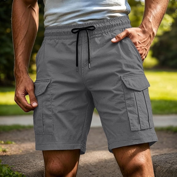 LiuXxxx Pocket Cargo Shorts Casual Summer Bottoms with and Comfort Fit for Outdoor Activities Grey XXL