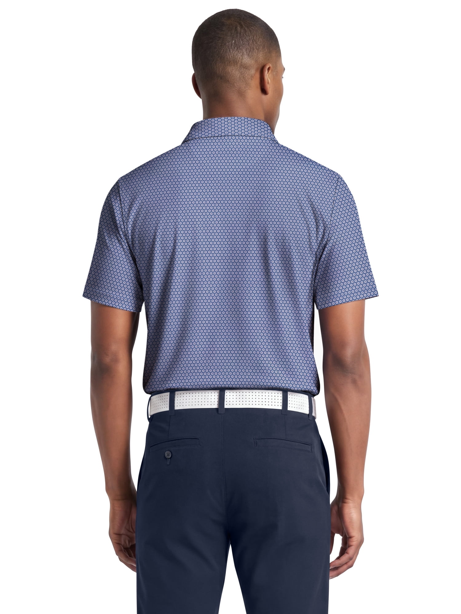 Ben Hogan Performance Men's & Big Men's Flower Geo Print Short Sleeve Golf Polo Shirt, Sizes S-4XLT