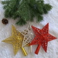 thumbnail image 4 of Christmas Tree Topper - Large Glittering Gold Hollow Star for a Sparkling and Festive Tree Finish, 4 of 12