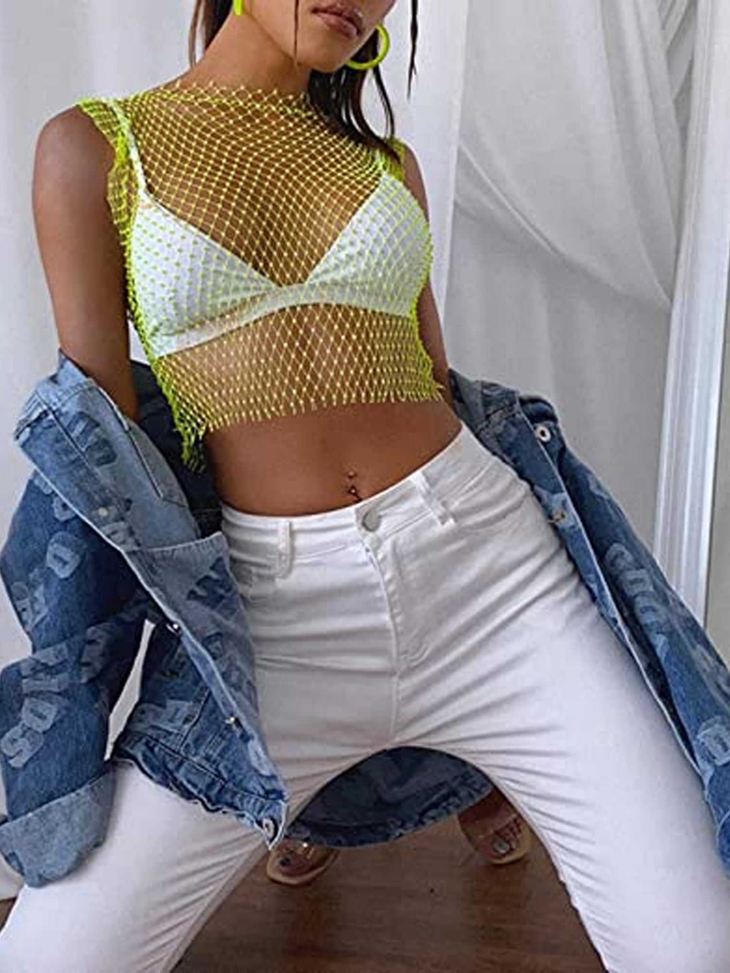 diamond mesh top