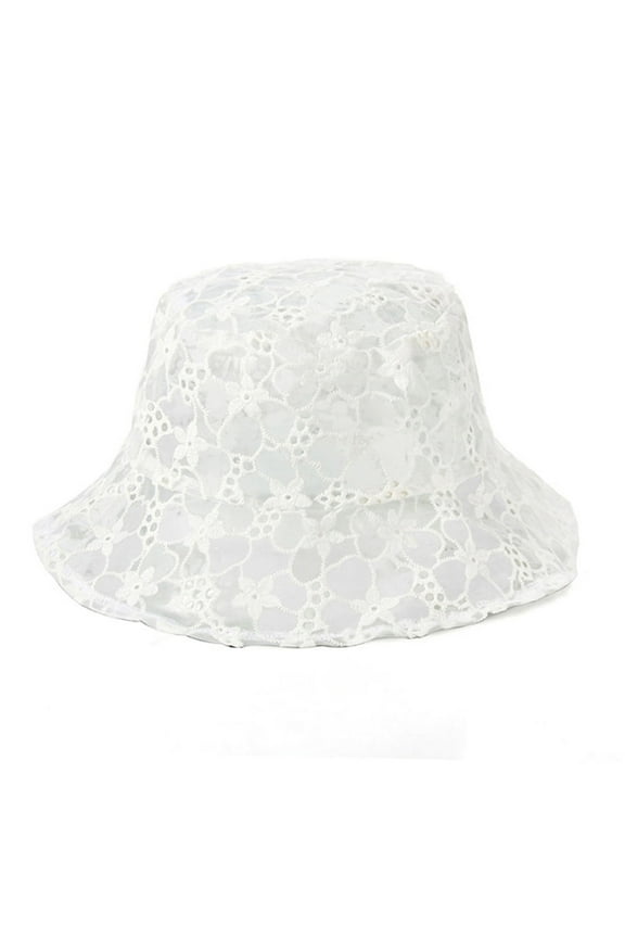 Bucket Hat, Yigetop Transparent Mesh Lace Bucket Hat Wide Brim Packable Sun Caps Embroidered Flower Fisherman Hats for Women Girls Cute Bucket Hats for Women Beige A