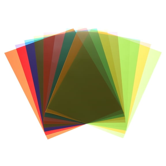 9 Pcs Color Correction Gel Light Filter Transparent Film 16.5 x 11.7 Inch, Multicolor
