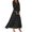 Black, variant on Floral Print Women's 3/4 Sleeve V Neck A Line Maxi Dress Soft Beach Dress for Summer Casual Wear and Outdoor Gatherings, Size S-2XL