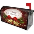 thumbnail image 3 of Festive Magnetic Mailbox Cover Christmas Bell Pattern Outdoor Mailbox Protector Holiday Seasonal Decorative Garden Yard Home Standard Size 21 x 18 Inch, 3 of 6