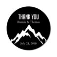 thumbnail image 1 of Darling Souvenir Round 45 Pcs Snowy Mountain Thank You Stickers Personalized Bride Groom Names And Date Envelope Seals-Black, 1 of 4
