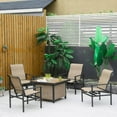 thumbnail image 3 of Spaco 5 Piece Garden Patio Dining Set, Dinner Table with Built-in Ice Bucket Insert and 4 Rocking Chairs for Outdoor as Garden, Backyard, Patio, Beige, 3 of 20