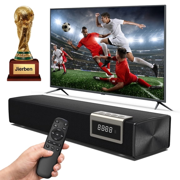 Jierben 50W Sound Bar for Smart TV, 3D Surround Sound System, Home TV Speakers SoundBar with HDMI ARC, Bluetooth 5.4, Black