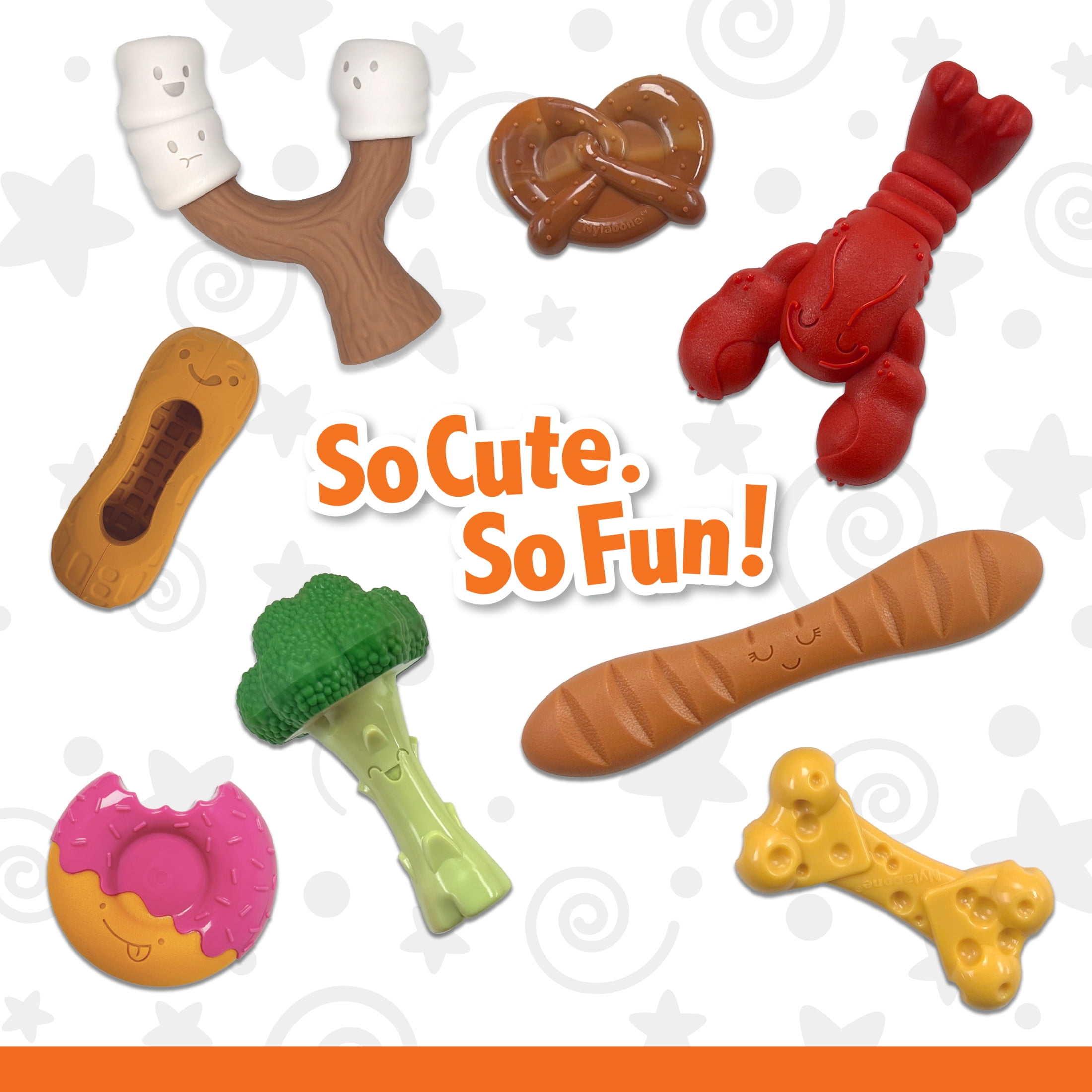 Nylabone Power Chew Donut, Stick, & Pretzel Dog Toys, Dog Chew Toys, Large, 3 Pack