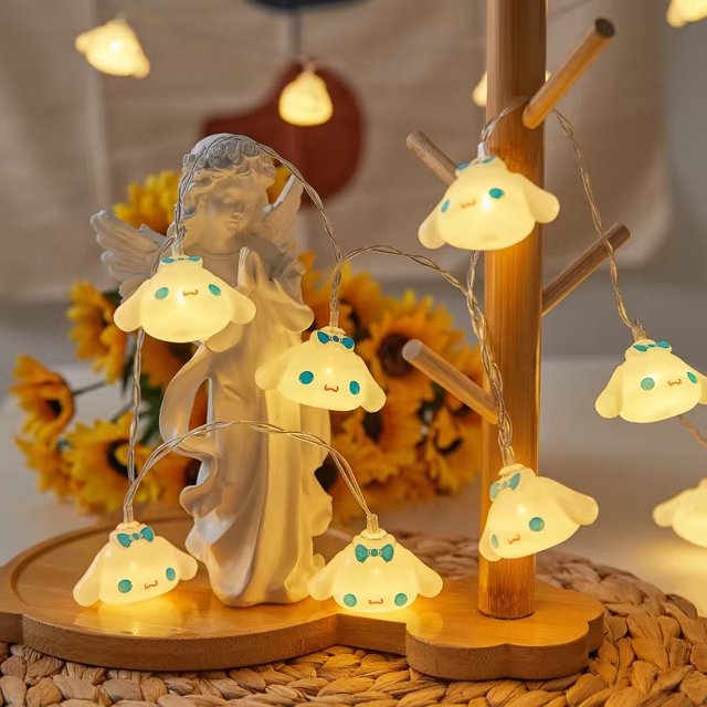 Accesorios de Sanrio Cadena de luces LED para exteriores Cosas de Hello Kitty Cadena de luces Cinnamoroll Árbol de Navidad Decoración de fiesta Juguete para niños