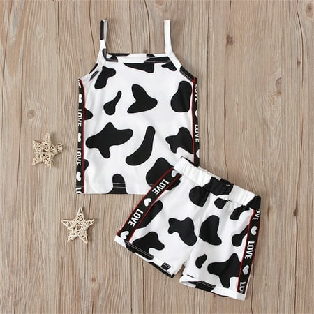 

Hunpta Kids Girls Fashional Floral Suspender Top Printed Short Pants Infant 2pcs Girls Outfits&Set