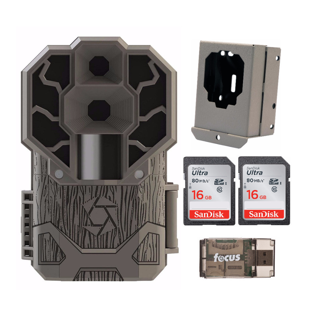 Stealth Cam Dual Sensor 30MP Trail Camera with Security Box and Cards Kit