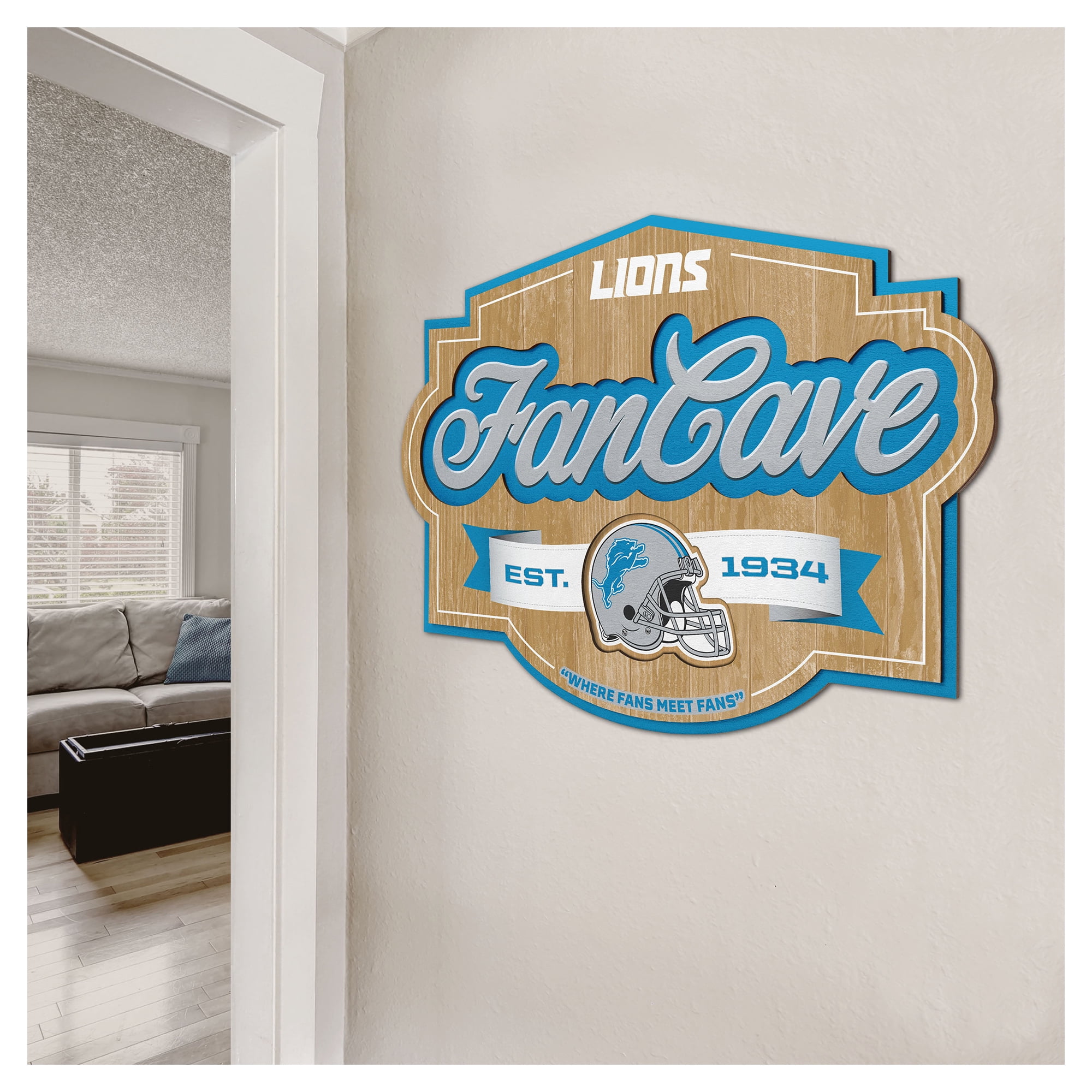 IDNA Detroit Lions 12.5" x 17" Fan Cave Sign