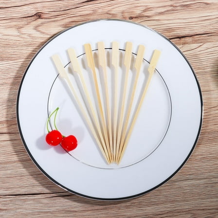 Masteelf  Fruit Sticks Barbecue Swivel Skewer Wooden Skewers