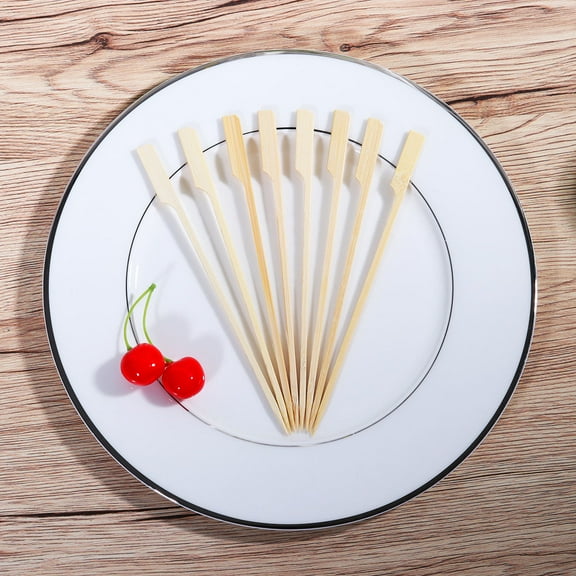 Masteelf  Fruit Sticks Barbecue Swivel Skewer Wooden Skewers