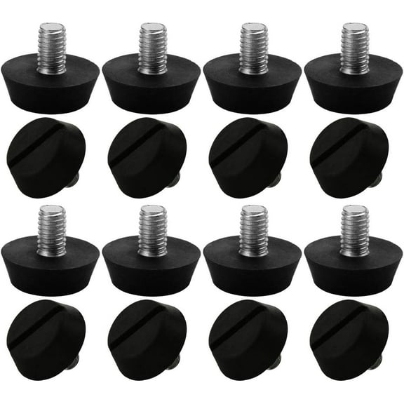 16-Pack M6 x 10 x 20mm Furniture Glide Leveling Feet Adjustable Leveler Floor Protector for Chair Sofa Leg