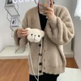 thumbnail image 1 of Bolso de hombro de piel suave y cálida para mujer bandolera Ehuebsd de oso de felpa bolso de mensajero invierno 2022, 1 of 9
